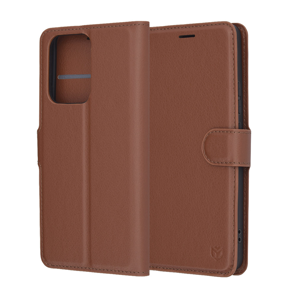 Husa pentru Oppo Reno13 FS 5G / Reno13 F 4G / Reno13 F, Techsuit, Leather Folio, Maro