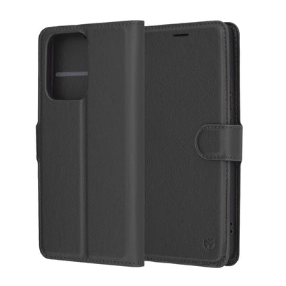 Husa pentru Oppo Reno13 FS 5G / Reno13 F 4G / Reno13 F, Techsuit, Leather Folio, Neagra