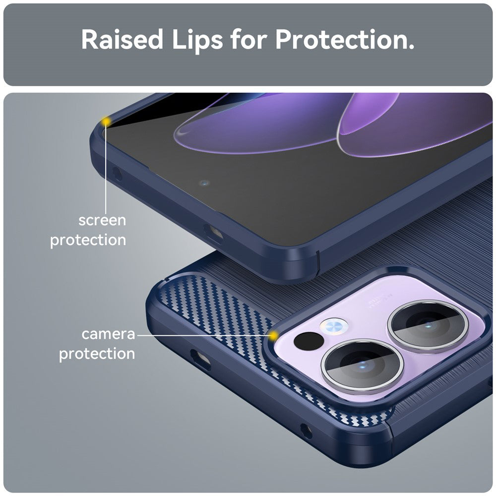 Husa pentru Oppo Reno13 FS 5G / Reno13 F 4G / Reno13 F, Techsuit, Carbon, Albastra