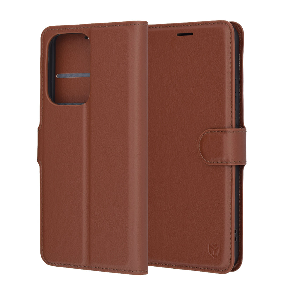 Husa pentru Oppo Reno13 Pro, Techsuit, Leather Folio, Maro