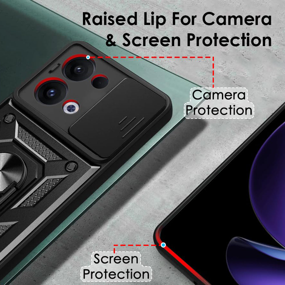 Husa pentru Oppo Reno13, Techsuit, CamShield, Neagra