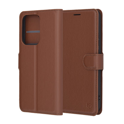 Husa pentru Oppo Reno13, Techsuit, Leather Folio, Maro