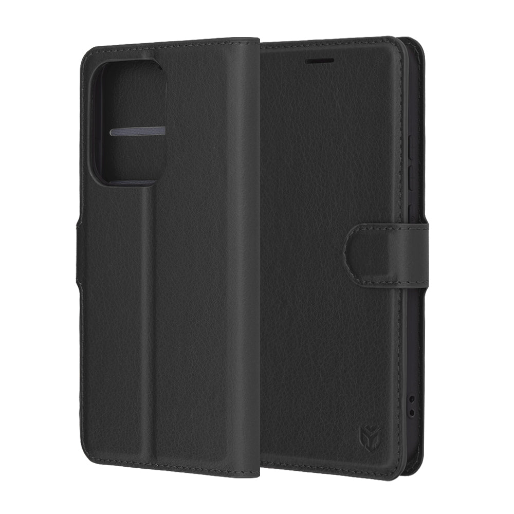 Husa pentru Oppo Reno13, Techsuit, Leather Folio, Neagra