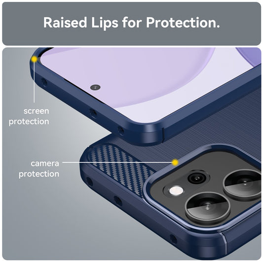 Husa pentru Oppo Reno14 FS 5G / Reno14 F, Techsuit, Carbon, Albastra