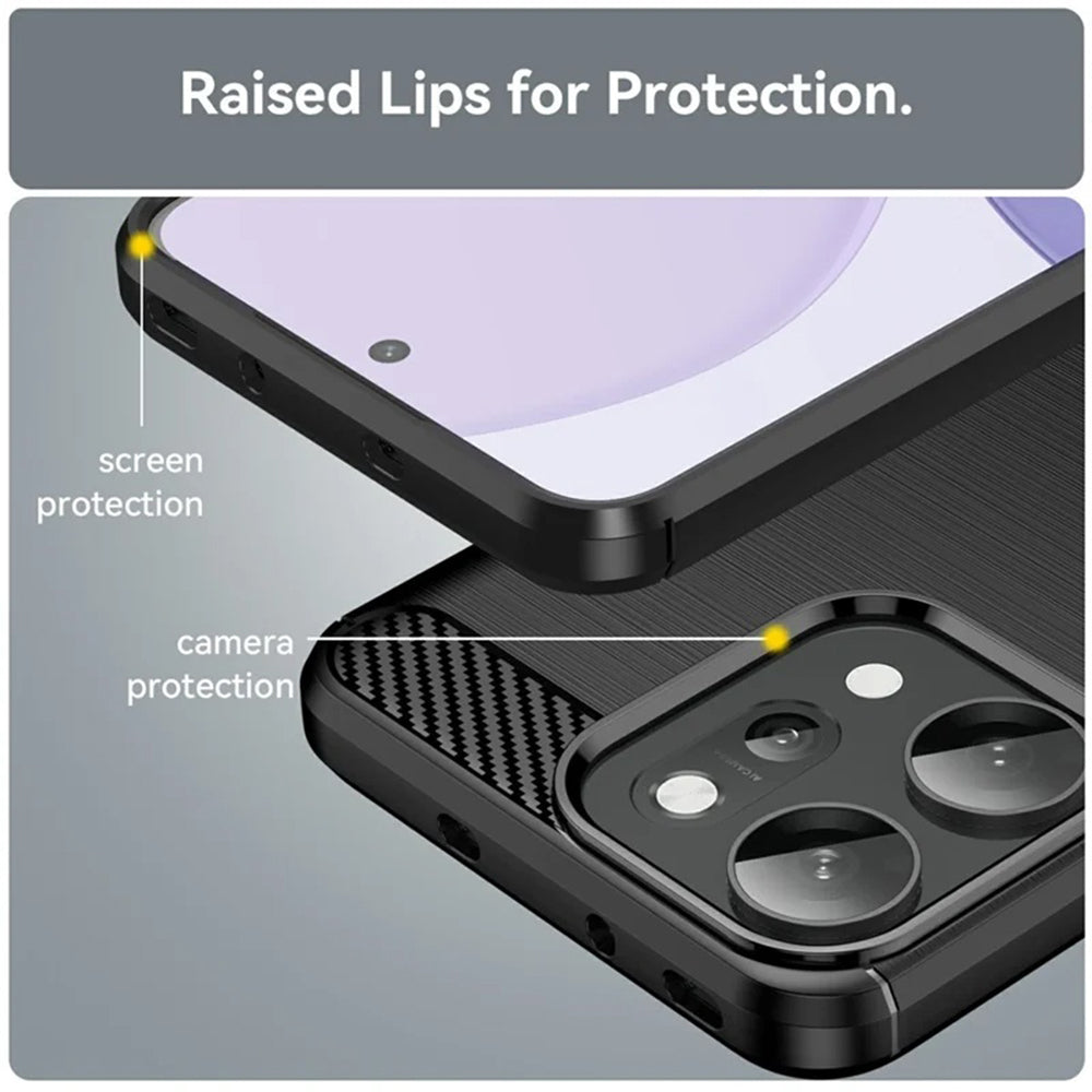 Husa pentru Oppo Reno14 Pro, Techsuit, Carbon, Neagra