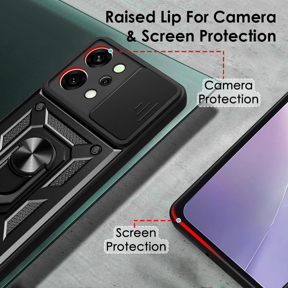 Husa pentru Oppo Reno14, Techsuit, CamShield, Neagra