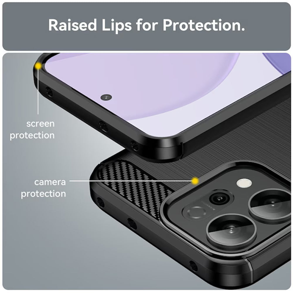 Husa pentru Oppo Reno16 F / Reno16 FS, Techsuit, Carbon, Neagra