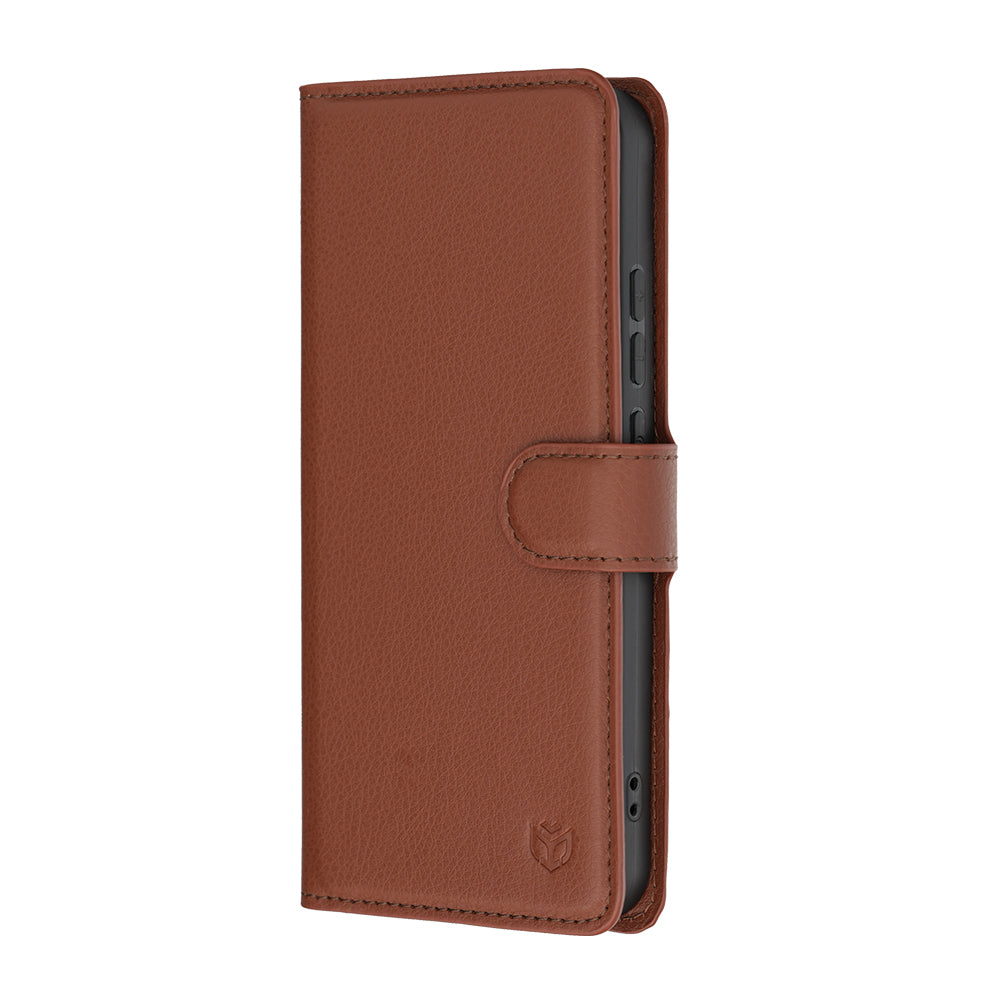 Husa pentru Oppo Reno16 F / Reno16 FS, Techsuit, Leather Folio, Maro