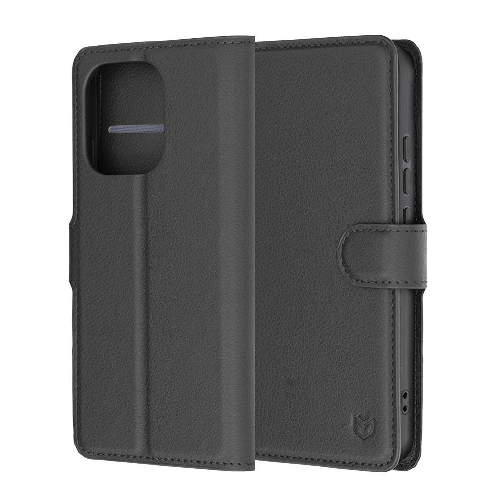 Husa pentru Oppo Reno16 F / Reno16 FS, Techsuit, Leather Folio, Neagra