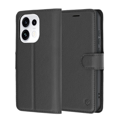 Husa pentru Oppo Reno16 Pro, Techsuit, Leather Folio, Neagra