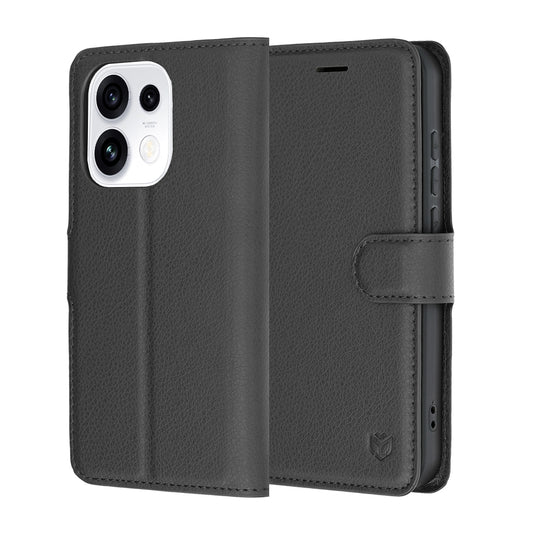 Husa pentru Oppo Reno16 Pro, Techsuit, Leather Folio, Neagra