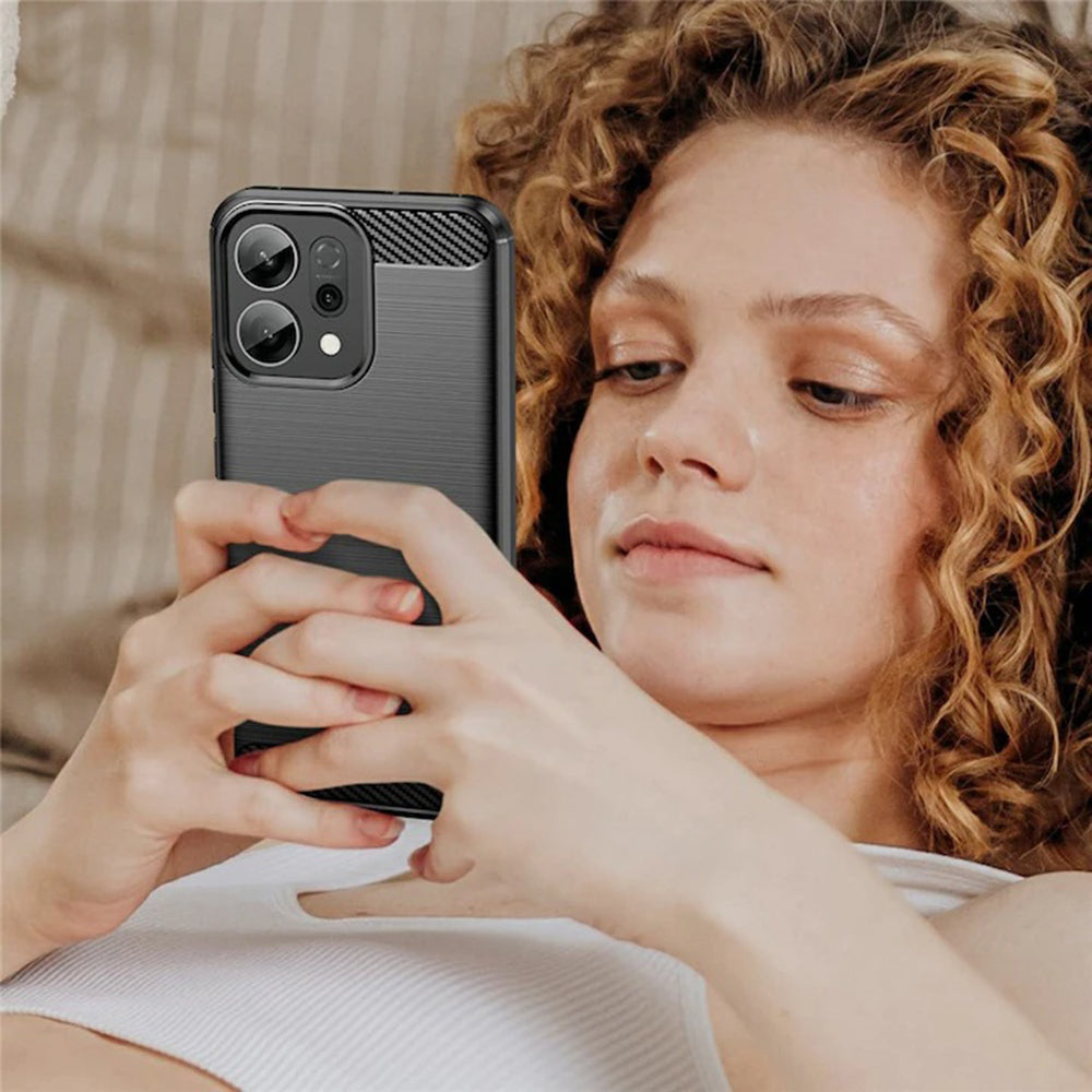 Husa pentru Oppo Reno16 / Reno16 Pro, Techsuit, Carbon, Neagra