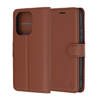 Husa pentru Oppo Reno16 / Reno16 Pro, Techsuit, Leather Folio, Maro