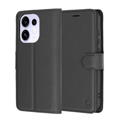 Husa pentru Oppo Reno16 / Reno16 Pro, Techsuit, Leather Folio, Neagra