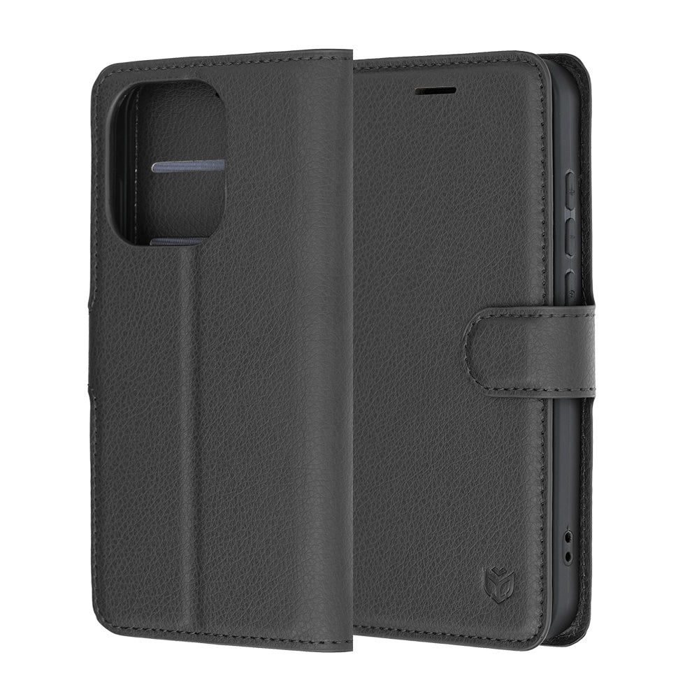 Husa pentru Oppo Reno16 / Reno16 Pro, Techsuit, Leather Folio, Neagra