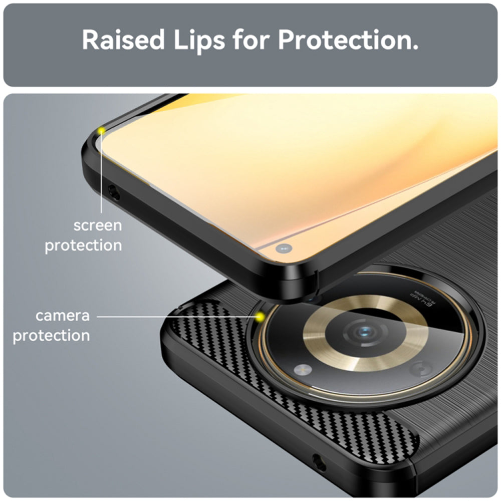 Husa pentru Realme 11 4G, Techsuit, Carbon, Neagra