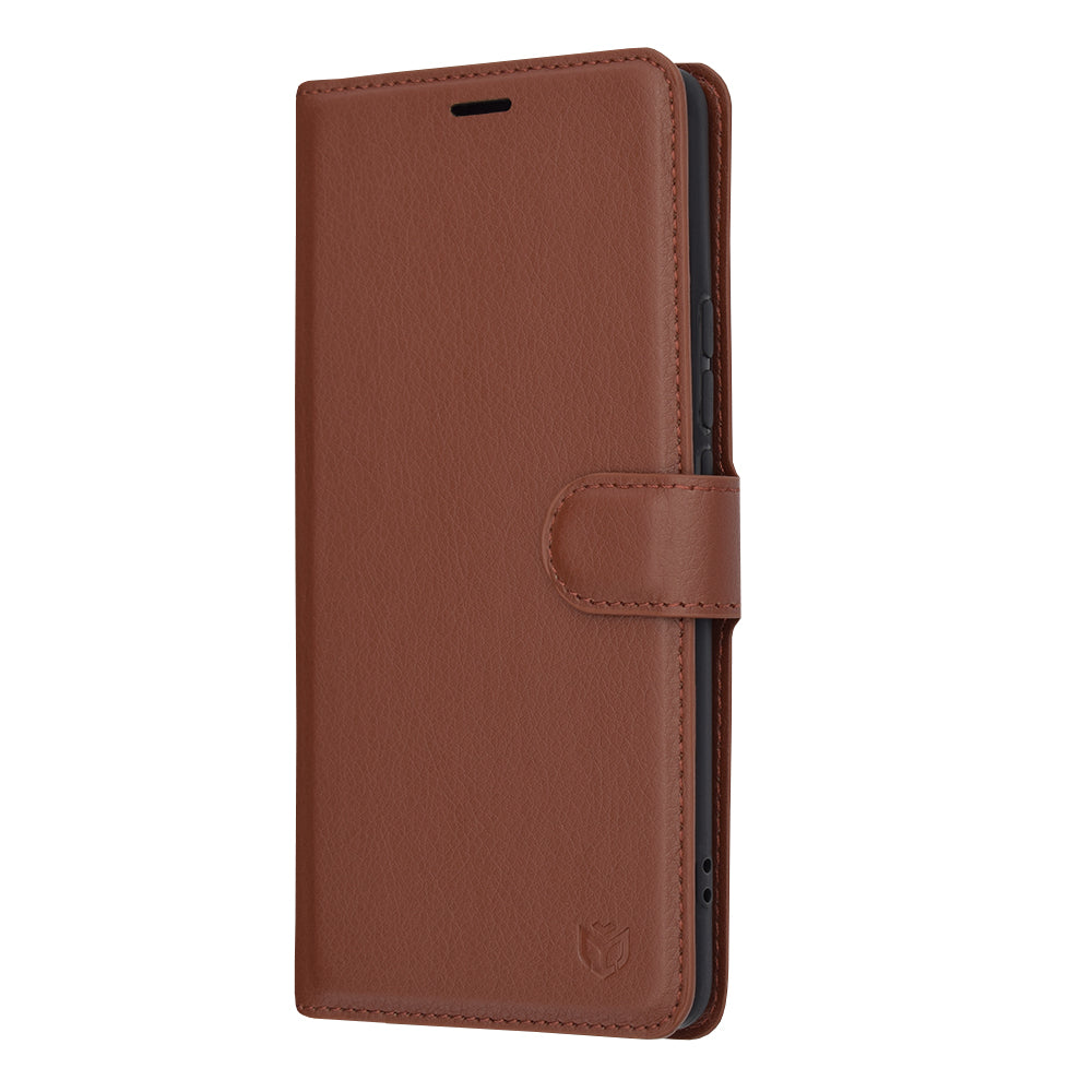 Husa pentru Realme 12 Pro / 12 Pro+, Techsuit, Leather Folio, Maro