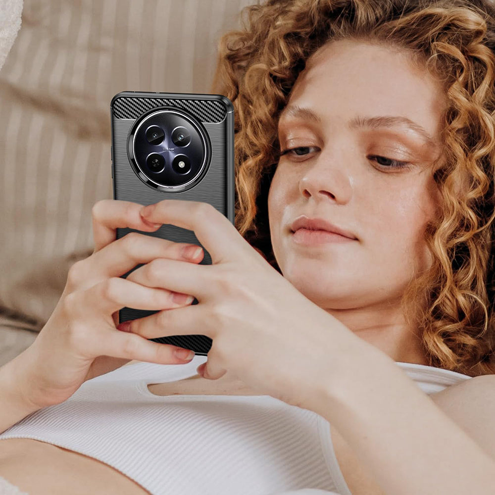 Husa pentru Realme 12, Techsuit, Carbon, Albastra