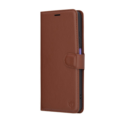 Husa pentru Realme 12x / 12, Techsuit, Leather Folio, Maro