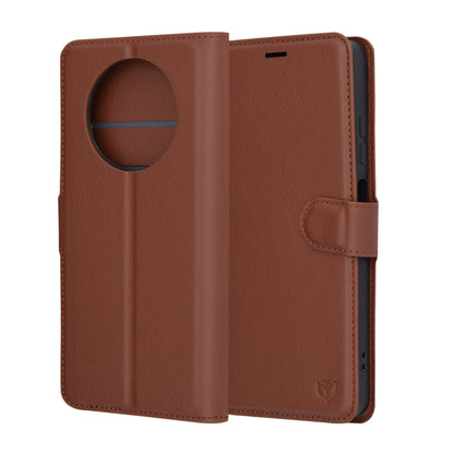 Husa pentru Realme 12x / 12, Techsuit, Leather Folio, Maro