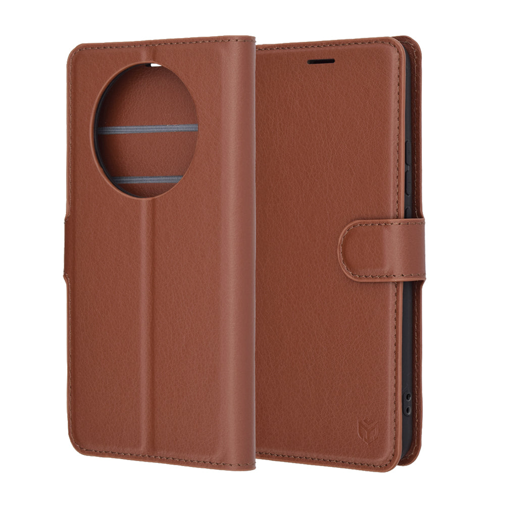 Husa pentru Realme 14 Pro+, Techsuit, Leather Folio, Maro