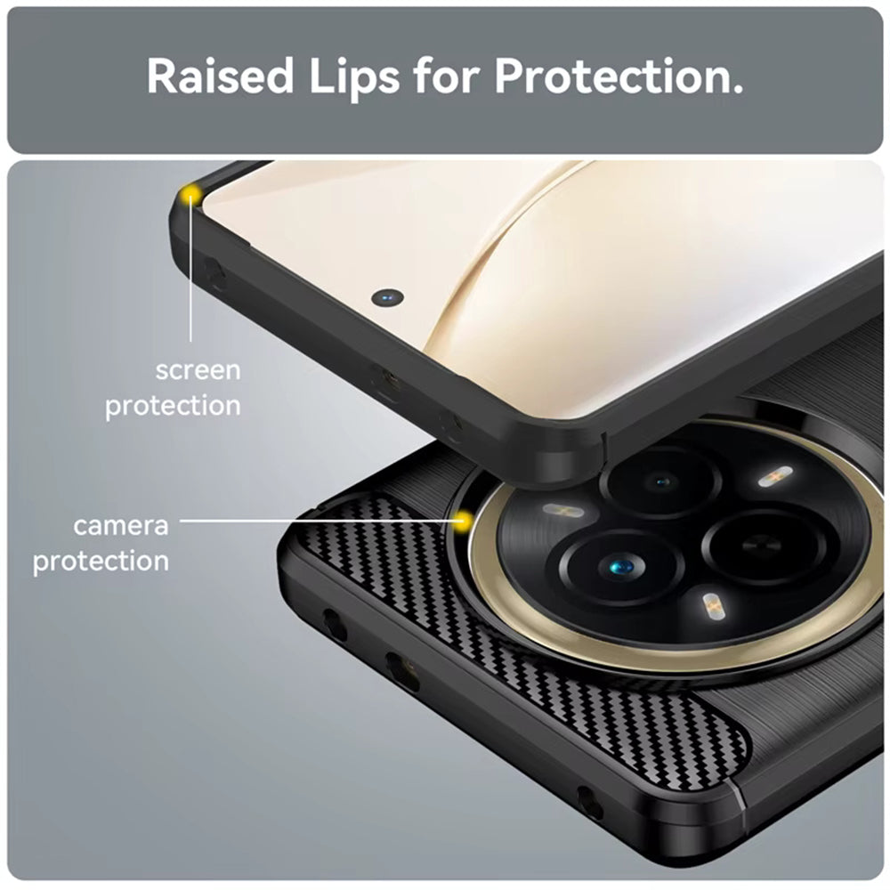 Husa pentru Realme 14 Pro, Techsuit, Carbon, Neagra
