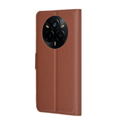 Husa pentru Realme 14 Pro, Techsuit, Leather Folio, Maro