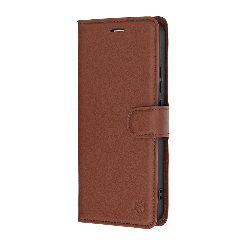 Husa pentru Realme 16, Techsuit, Leather Folio, Maro