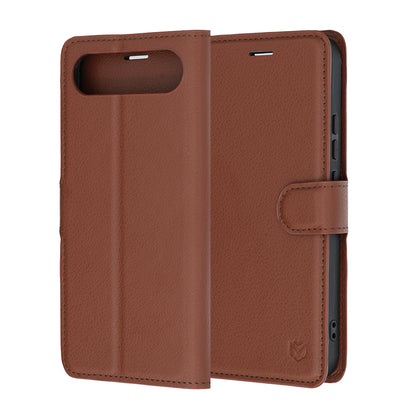 Husa pentru Realme 16, Techsuit, Leather Folio, Maro