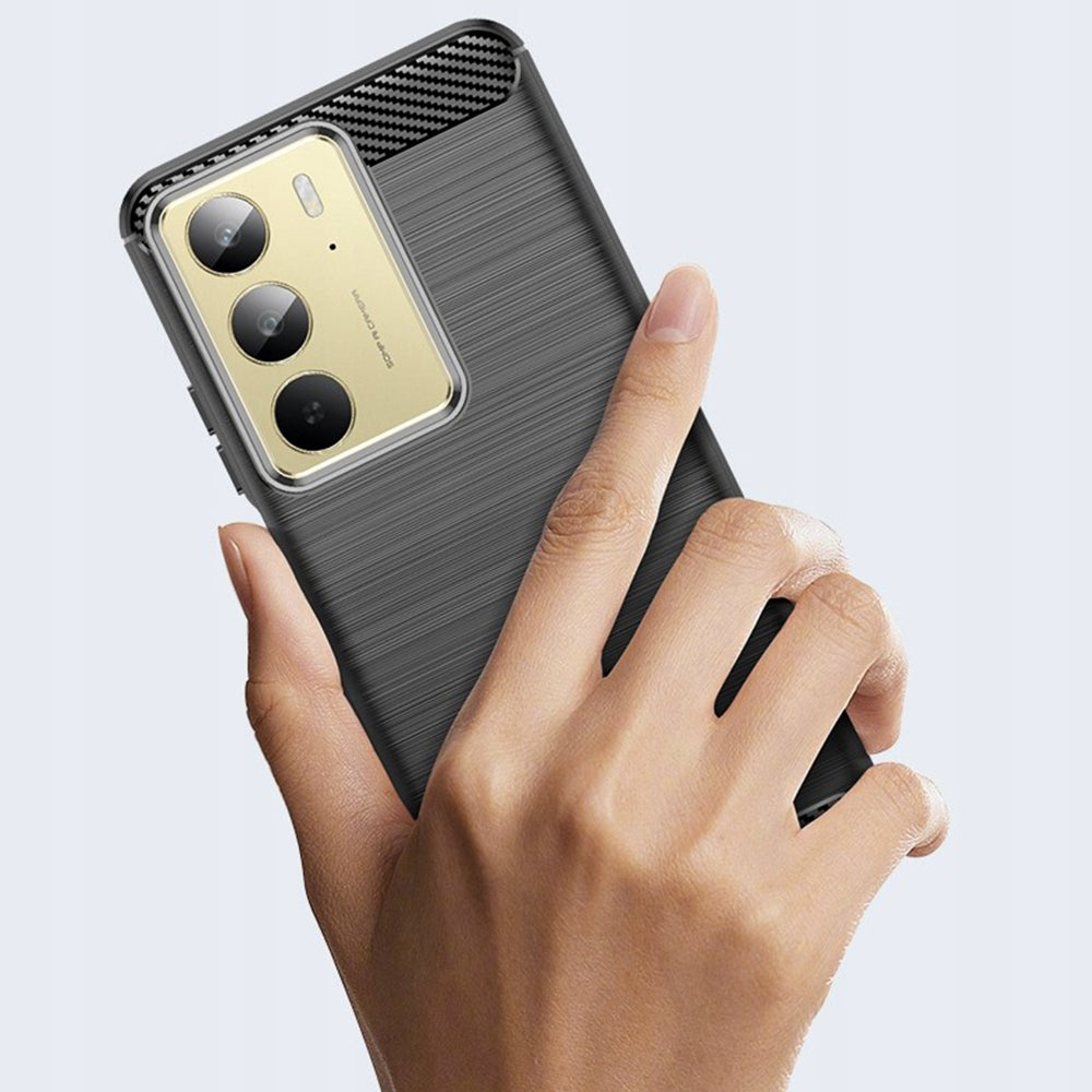 Husa pentru Realme C75 5G / 14x, Techsuit, Carbon, Neagra