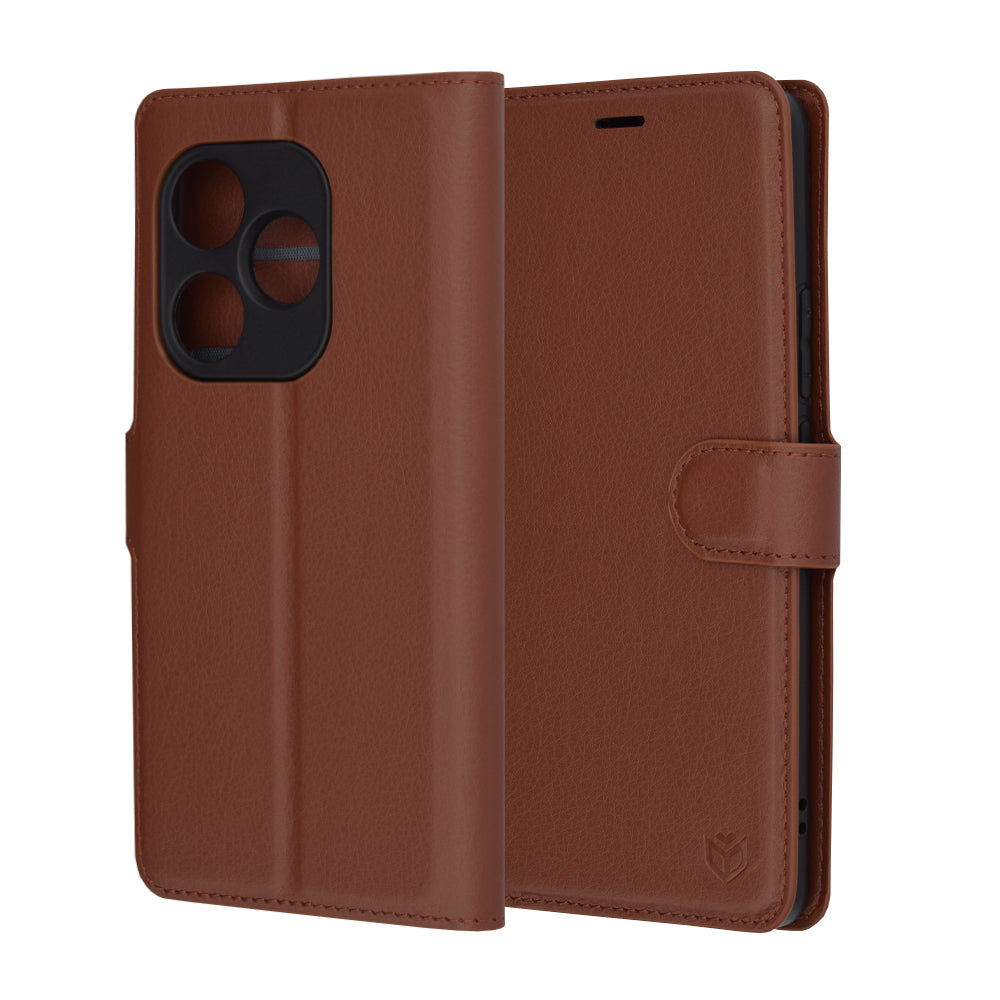 Husa pentru Realme GT 6T / GT 6, Techsuit, Leather Folio, Maro