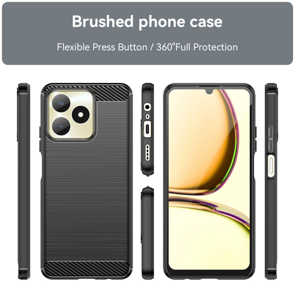 Husa pentru Realme Note 50 / C51, Techsuit, Carbon, Neagra
