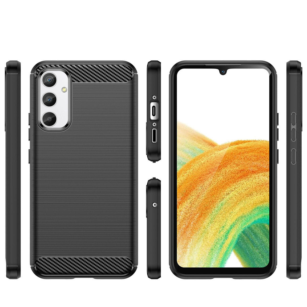 Husa pentru Samsung Galaxy A34 A346, OEM, Carbon, Neagra