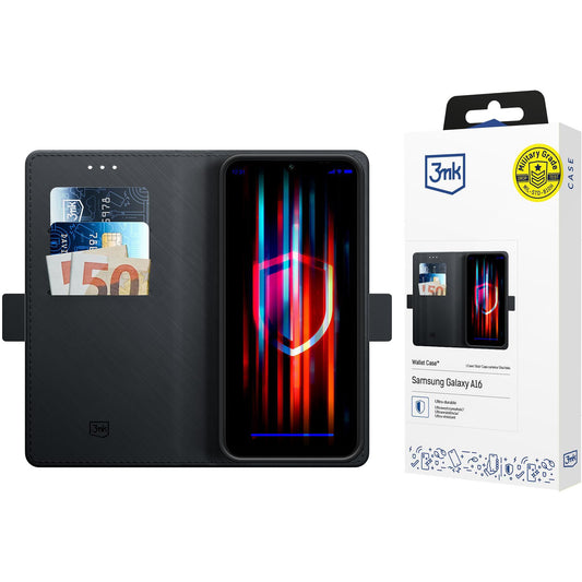 Husa pentru Samsung Galaxy A16 5G A166 / A16 4G A165, 3MK, Wallet, Neagra