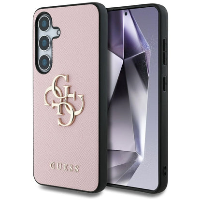 Husa pentru Samsung Galaxy S25+ S936, Guess, 4G Grained Big and Classic Logo, Roz, Resigilata