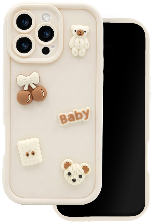 Husa pentru Samsung Galaxy S25 Ultra S938, OEM, Ultra Trendy 3D Bear, Bej