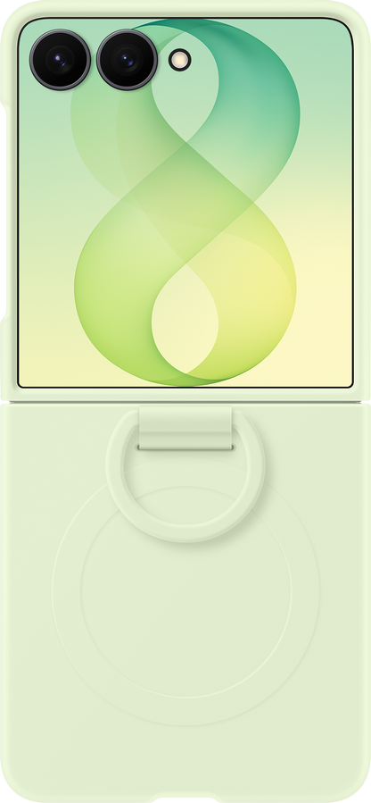 Husa pentru Samsung Galaxy Z Flip8 F776, Silicone Ring Magnet, Verde EF-EF776CGEGWW