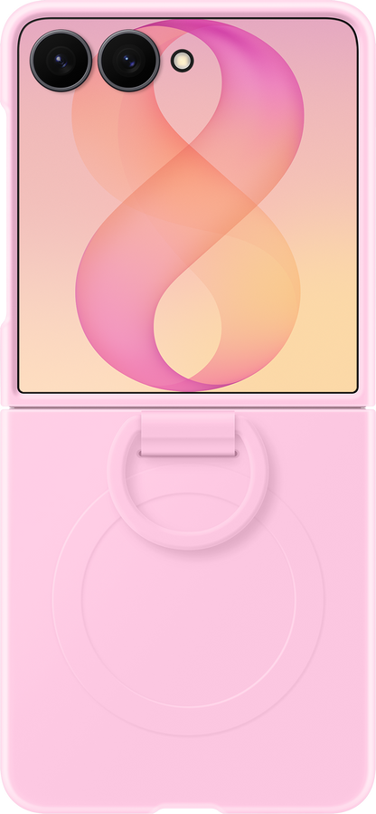 Husa pentru Samsung Galaxy Z Flip8 F776, Silicone Ring Magnet, Roz EF-EF776CVEGWW