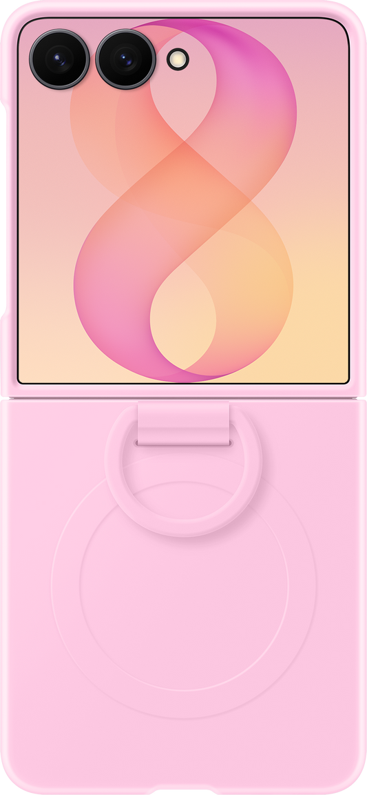 Husa pentru Samsung Galaxy Z Flip8 F776, Silicone Ring Magnet, Roz EF-EF776CVEGWW
