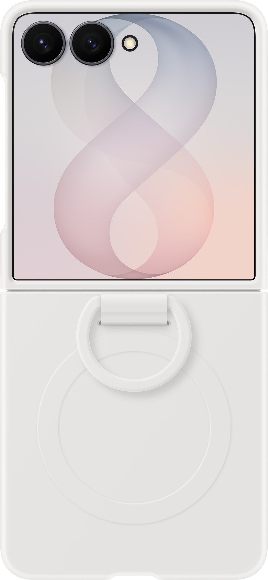 Husa pentru Samsung Galaxy Z Flip8 F776, Silicone Ring Magnet, Alba EF-EF776CWEGWW