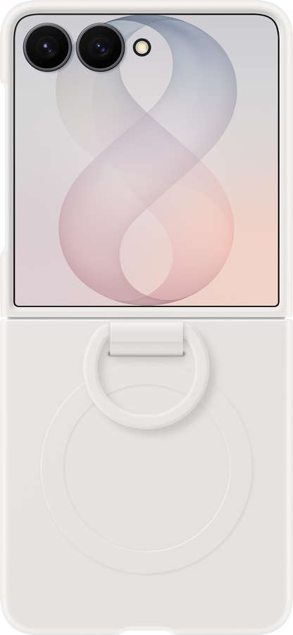Husa pentru Samsung Galaxy Z Flip8 F776, Silicone Ring Magnet, Alba EF-EF776CWEGWW