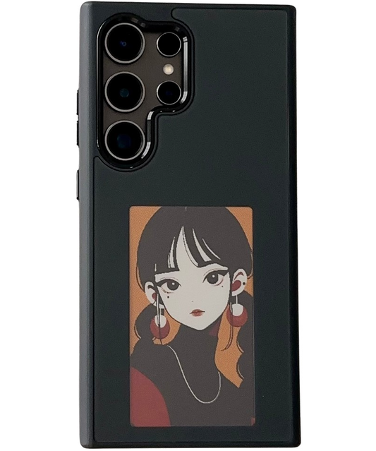 Husa pentru Samsung Galaxy S25 Ultra S938, OEM, Display Customized E-Ink, Neagra
