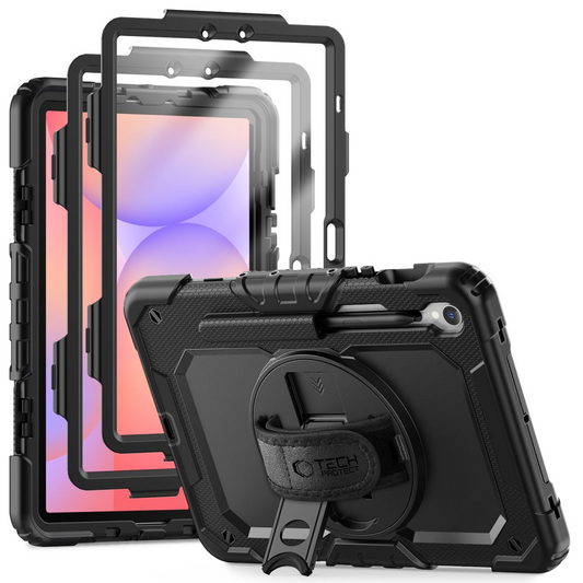 Husa pentru Samsung Galaxy Tab S10 Lite / Tab S10 FE / Tab S9 FE / Tab S9, Tech-Protect, Solid360, Neagra