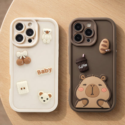 Husa pentru Samsung Galaxy S25 Ultra S938, OEM, Ultra Trendy 3D Capybara, Maro