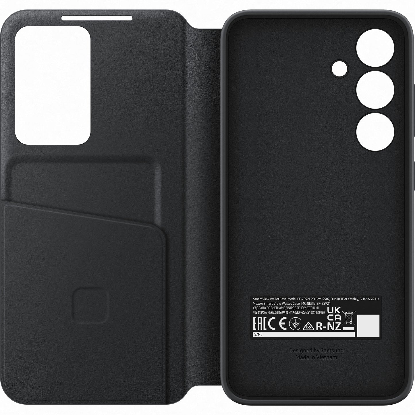 Husa pentru Samsung Galaxy S24 S921, S-View Wallet, Neagra EF-ZS921CBEGWW