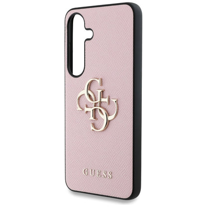 Husa pentru Samsung Galaxy S25+ S936, Guess, 4G Grained Big and Classic Logo, Roz, Resigilata