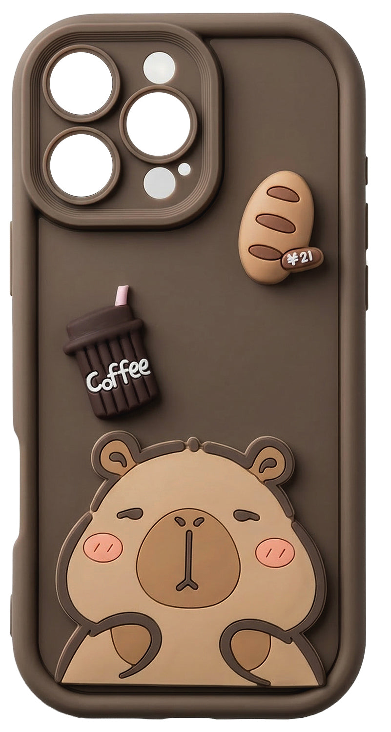 Husa pentru Samsung Galaxy S25 Ultra S938, OEM, Ultra Trendy 3D Capybara, Maro