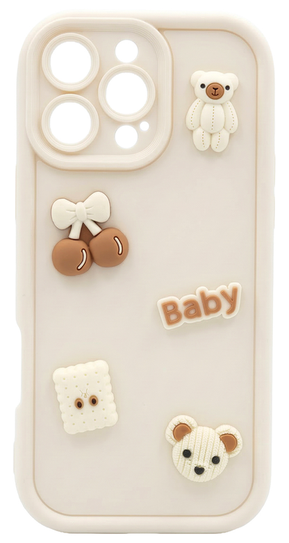 Husa pentru Samsung Galaxy S26 S942, OEM, Ultra Trendy 3D Bear, Bej