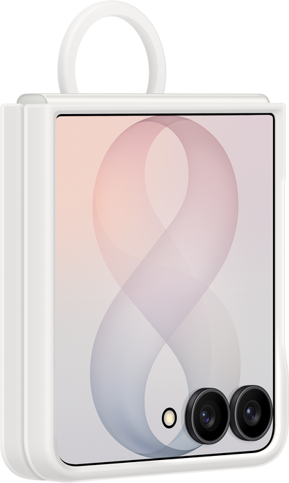 Husa pentru Samsung Galaxy Z Flip8 F776, Silicone Ring Magnet, Alba EF-EF776CWEGWW