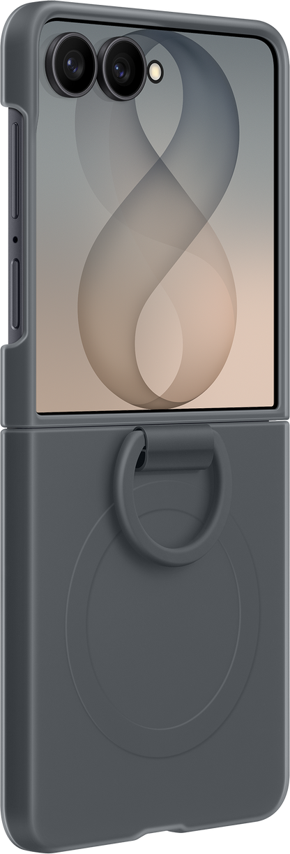 Husa pentru Samsung Galaxy Z Flip8 F776, Silicone Ring Magnet, Neagra EF-EF776CBEGWW